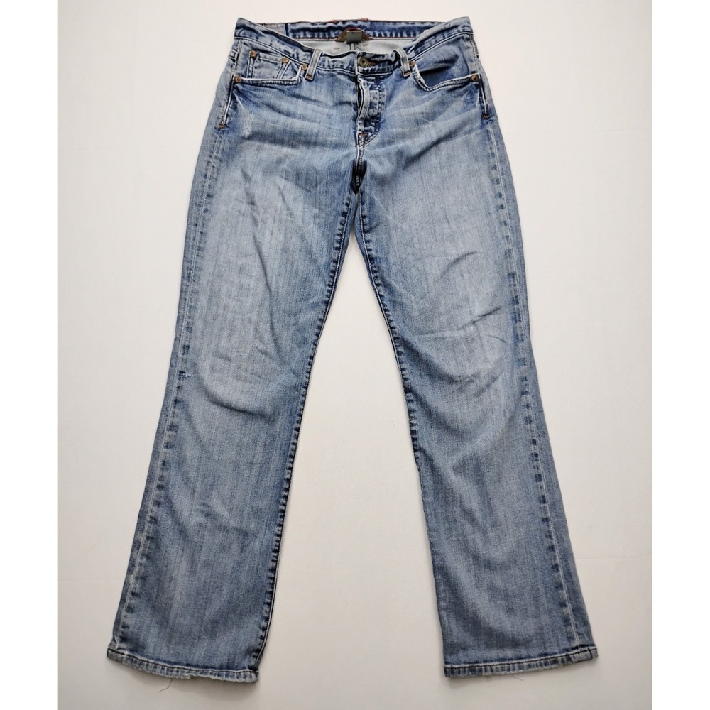 Lucky Brand Easy Rider Boot Cut Button Fly  Denim Jeans Blue Size 10 (34x31) USA